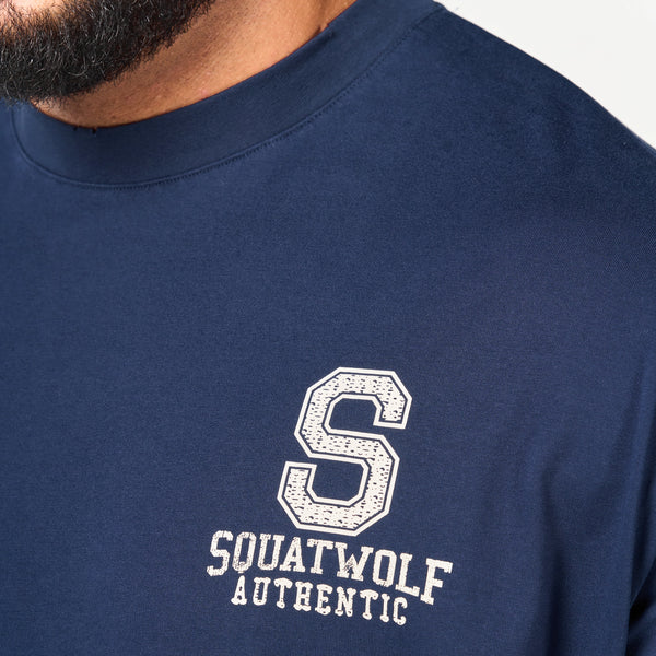 Stay Authentic Oversized Tee - Navy