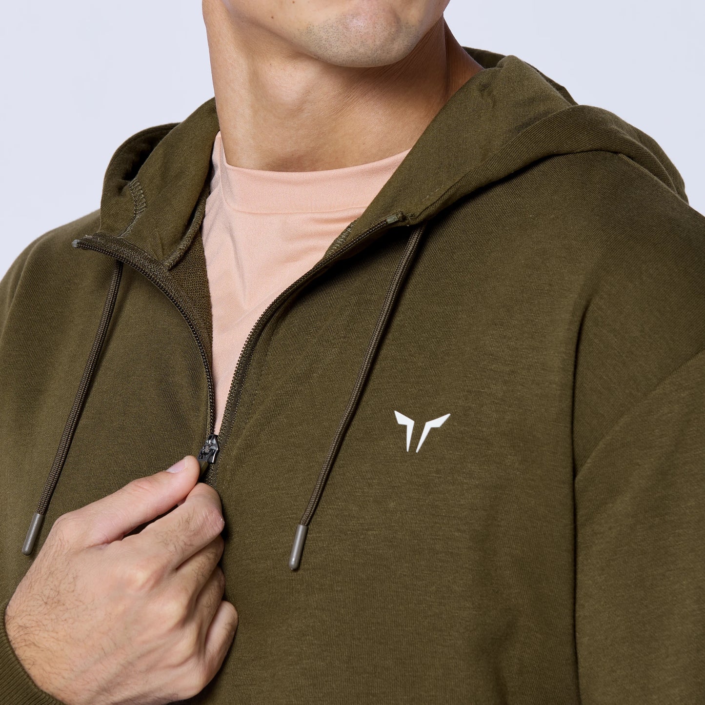 Essential Zipped Hoodie - Dark Olive