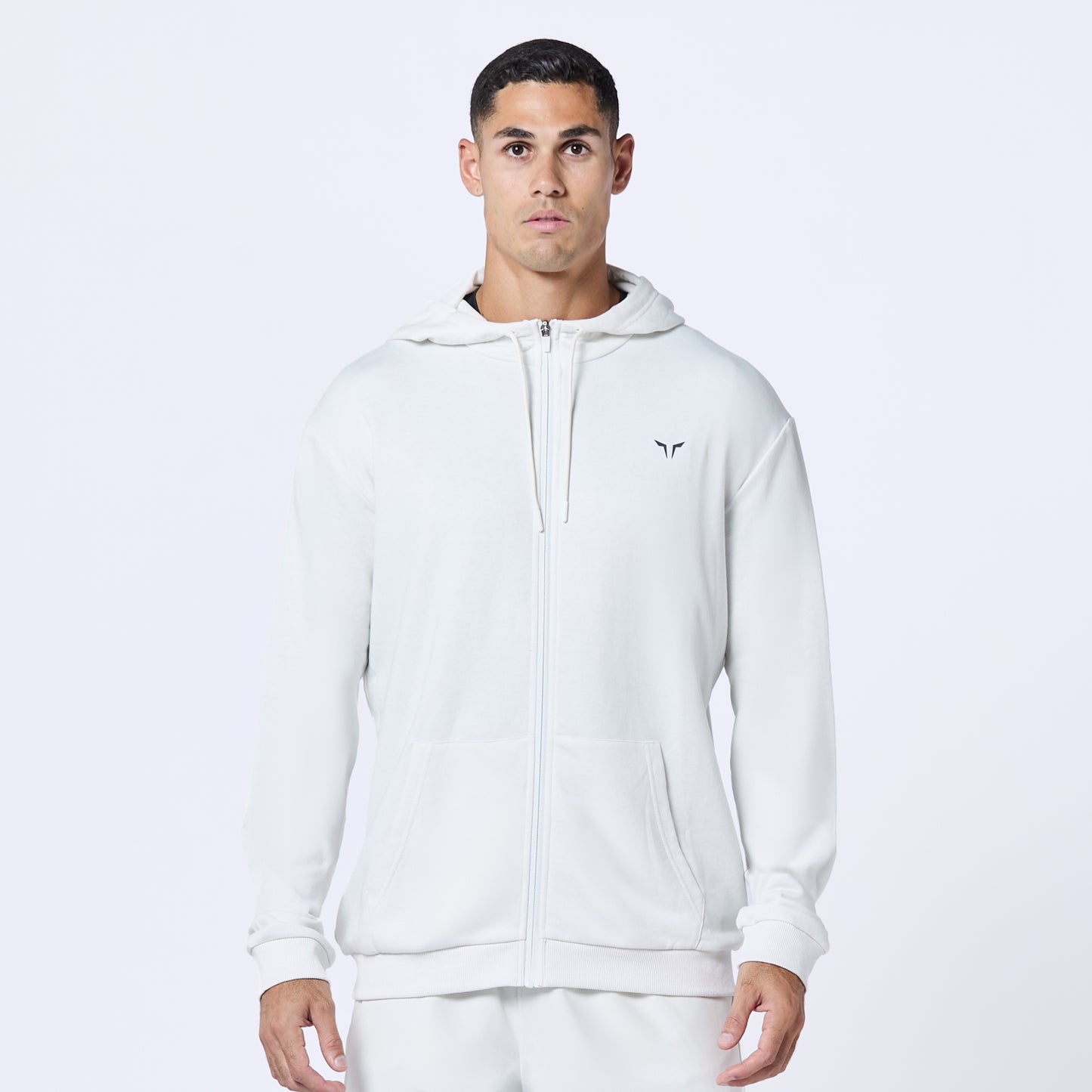 Essential Zipped Hoodie - Pearl White