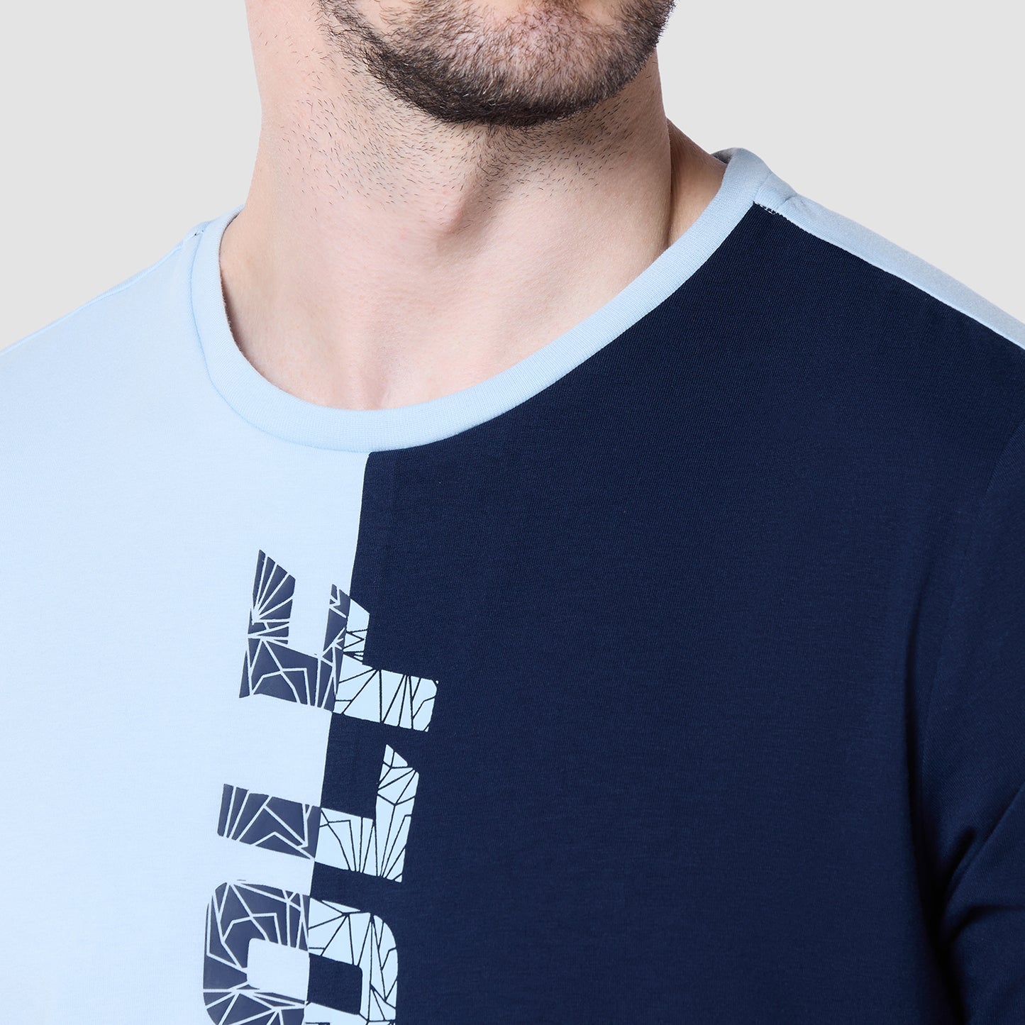 Split Logo Tee - Skyway & Navy