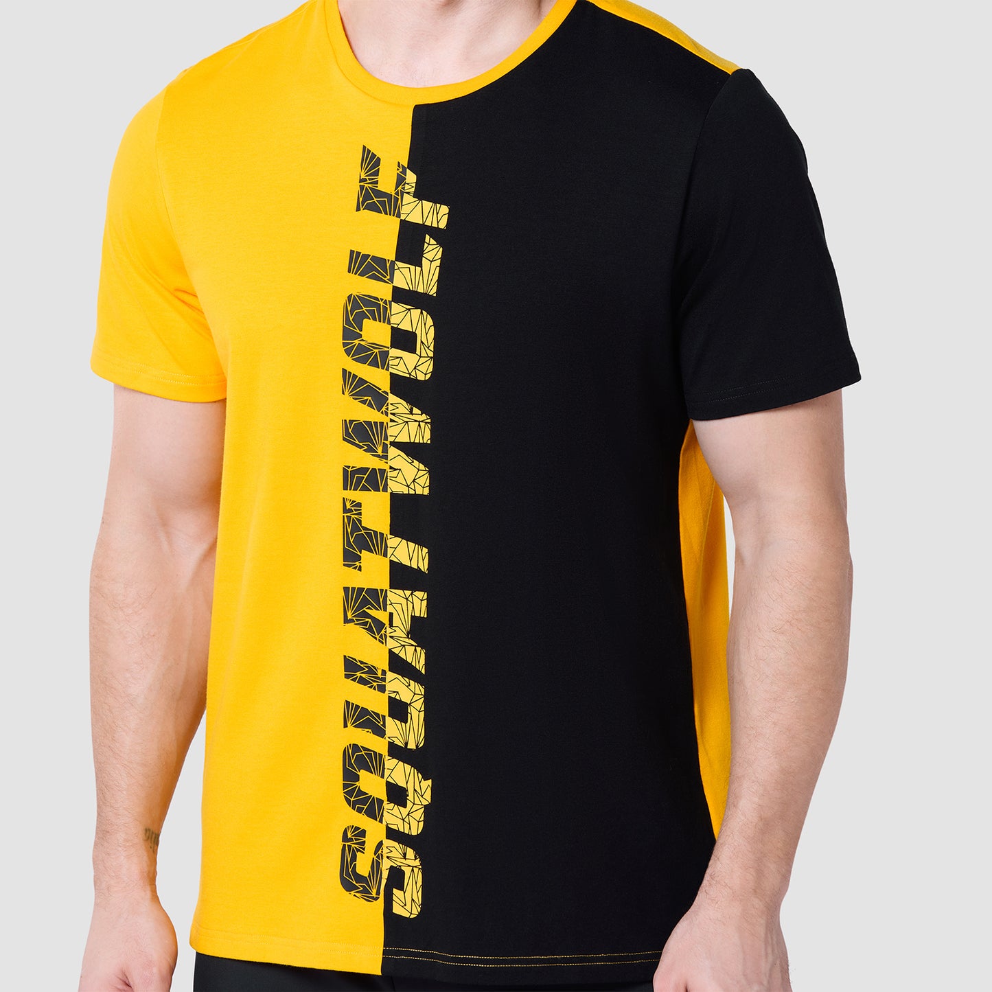 Split Logo Tee - Spectra Yellow & Black