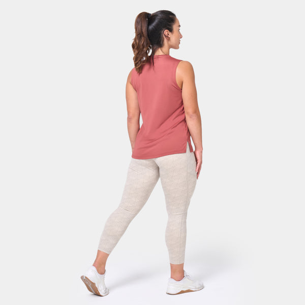 Essential Crew Neck Tank - Marsala