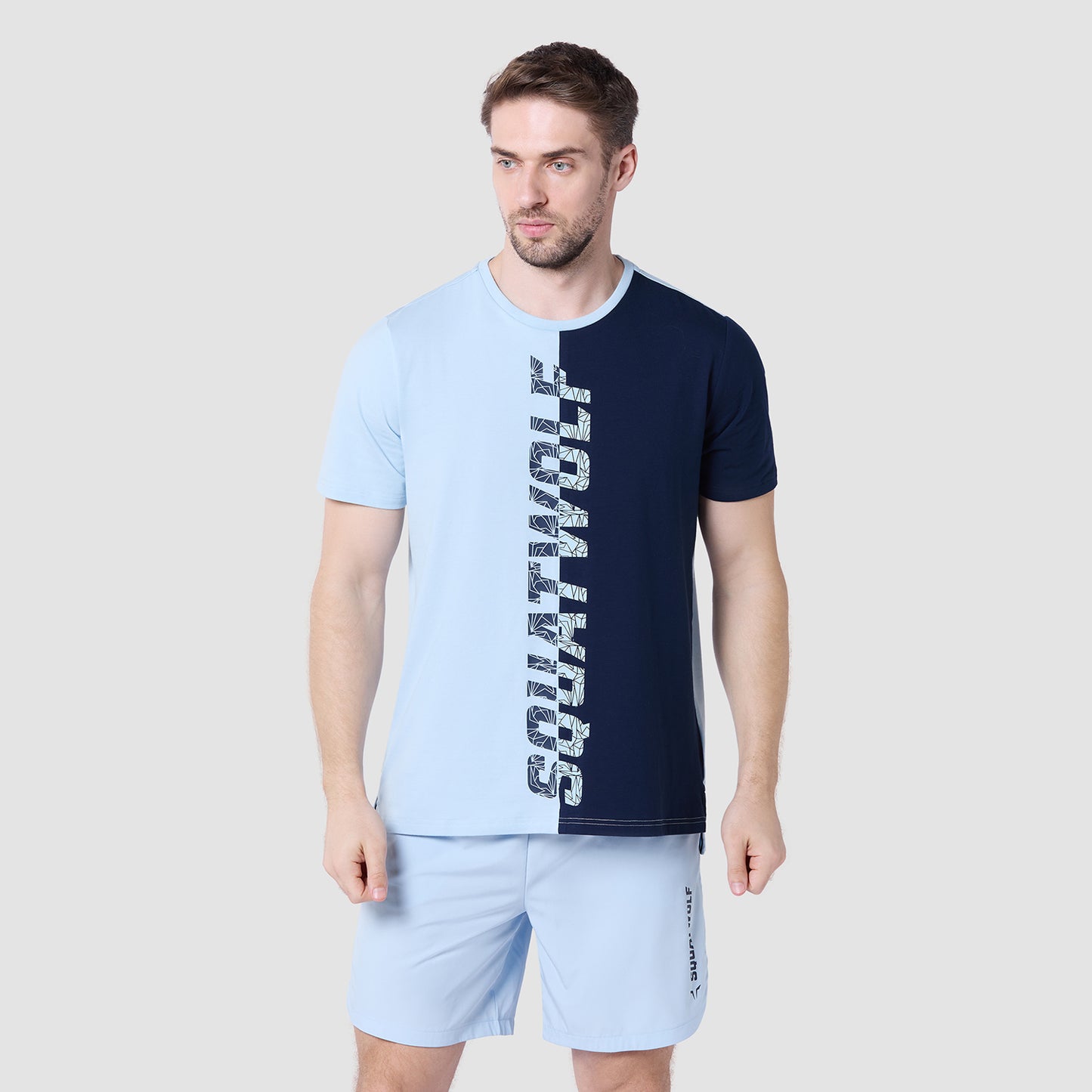 Split Logo Tee - Skyway & Navy