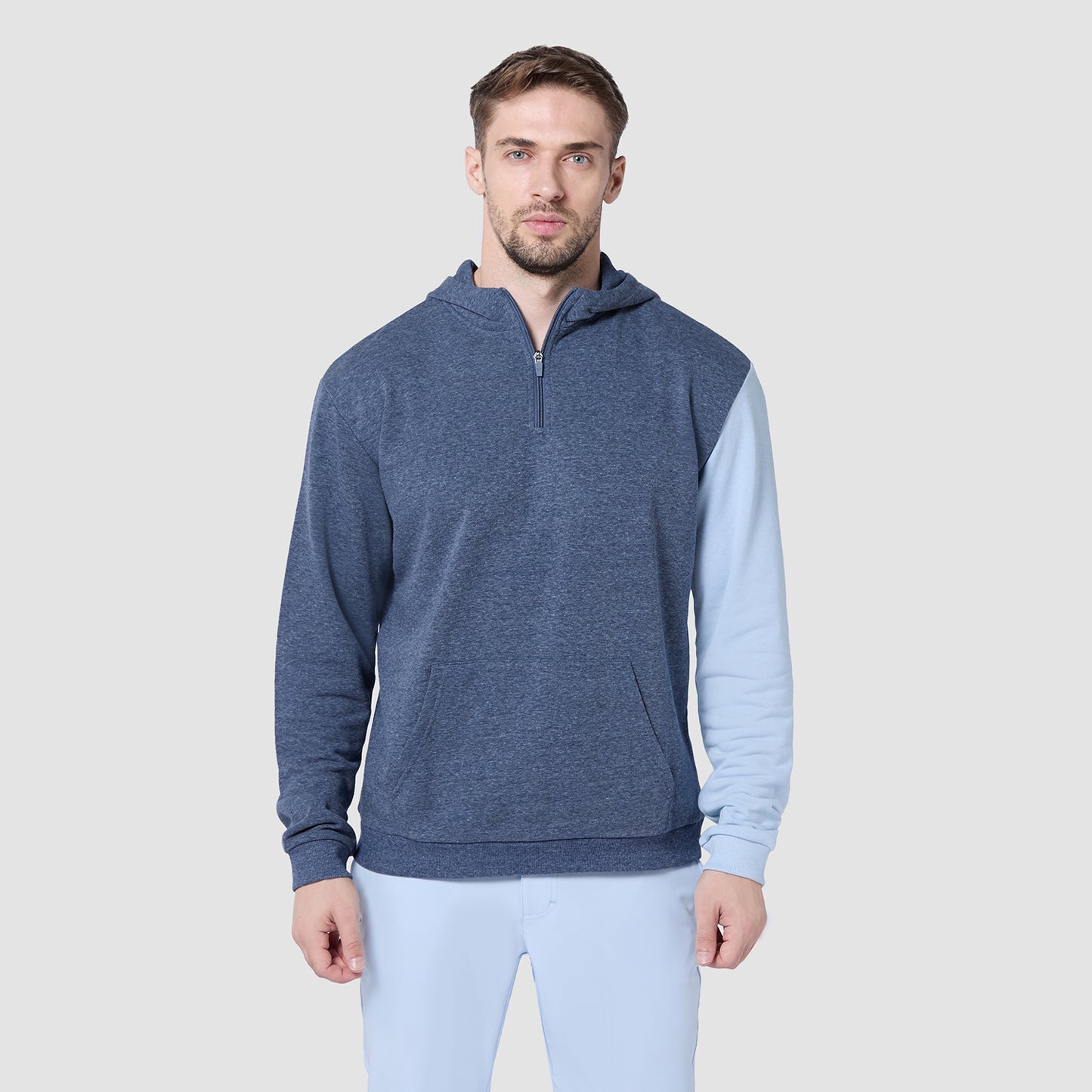 Core Split Hoodie - Navy & Skyway Marl