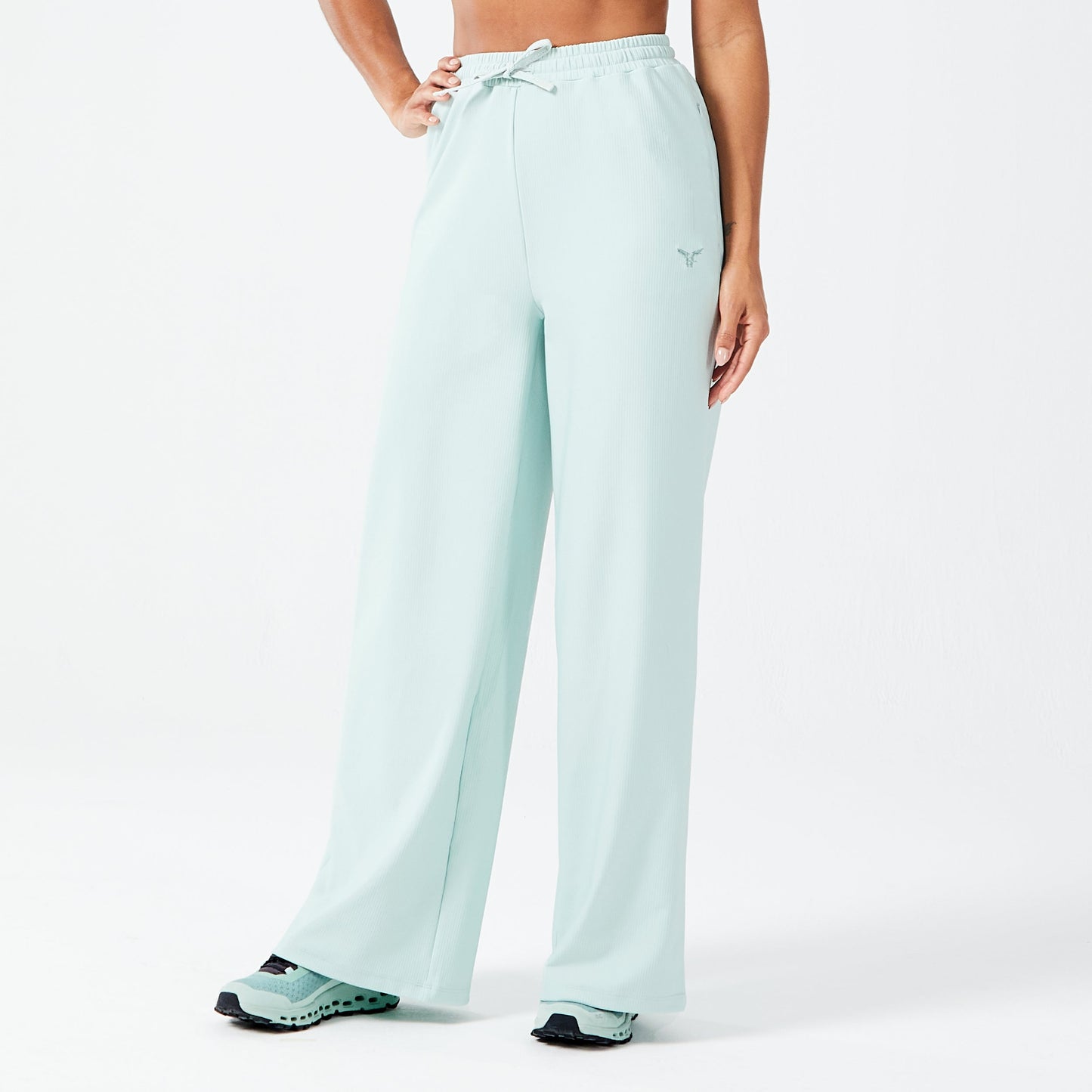 Ribbed Wide Leg Pants - Surf Spray