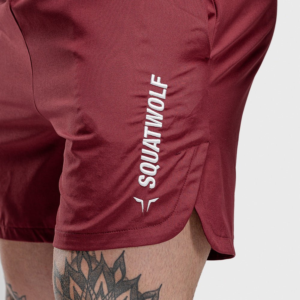 squatwolf-workout-short-for-men-warrior-shorts-maroon-gym-wear